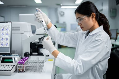 Person working in a lab.