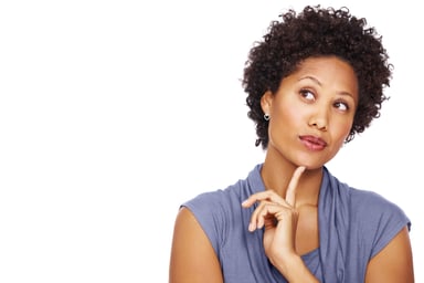 wondering thinking finger on chin considering