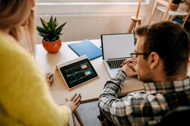 investor looking at stock chart