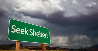 seek shelter sign, protection, safety