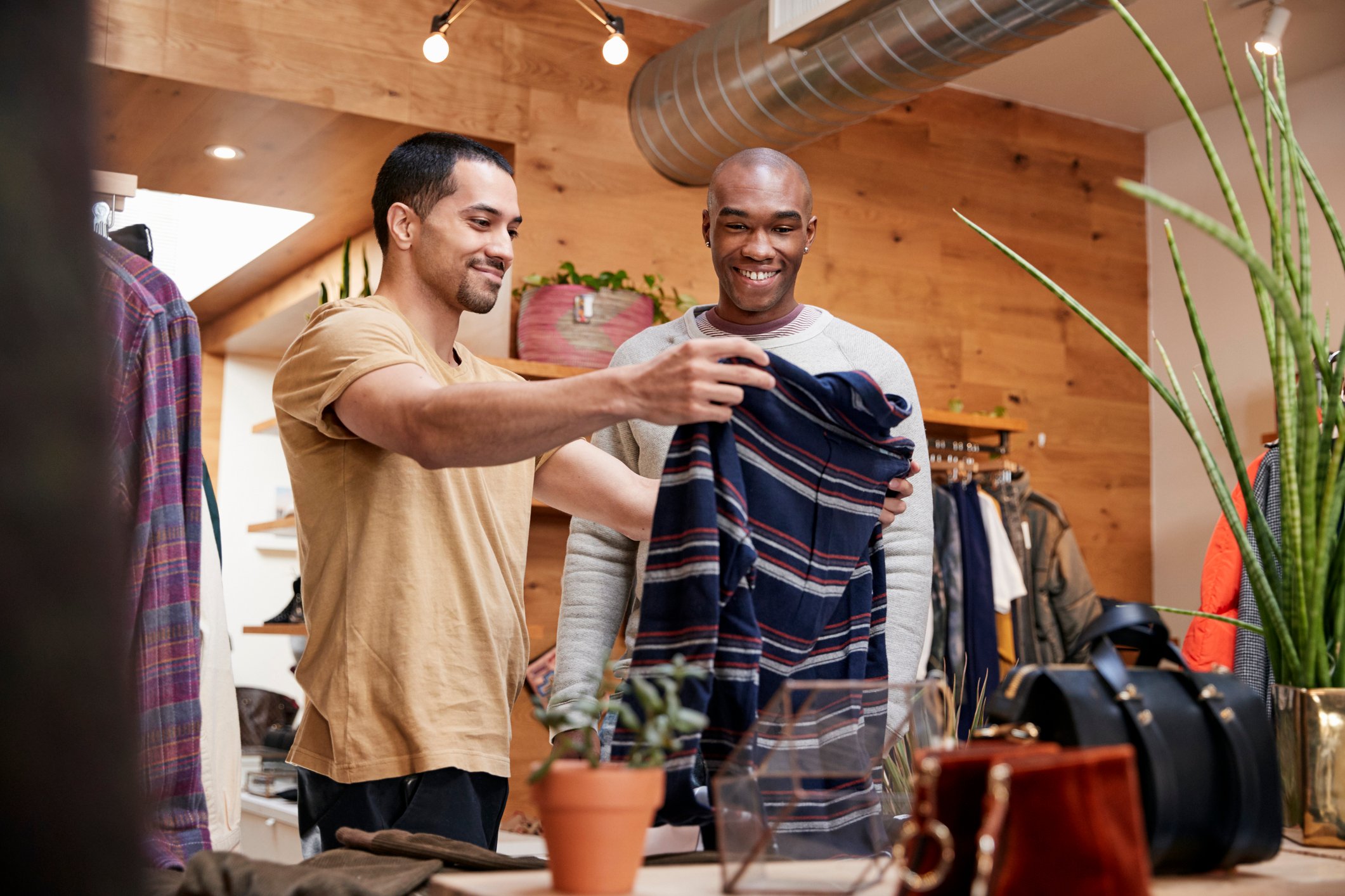 Men Shopping for Apparel