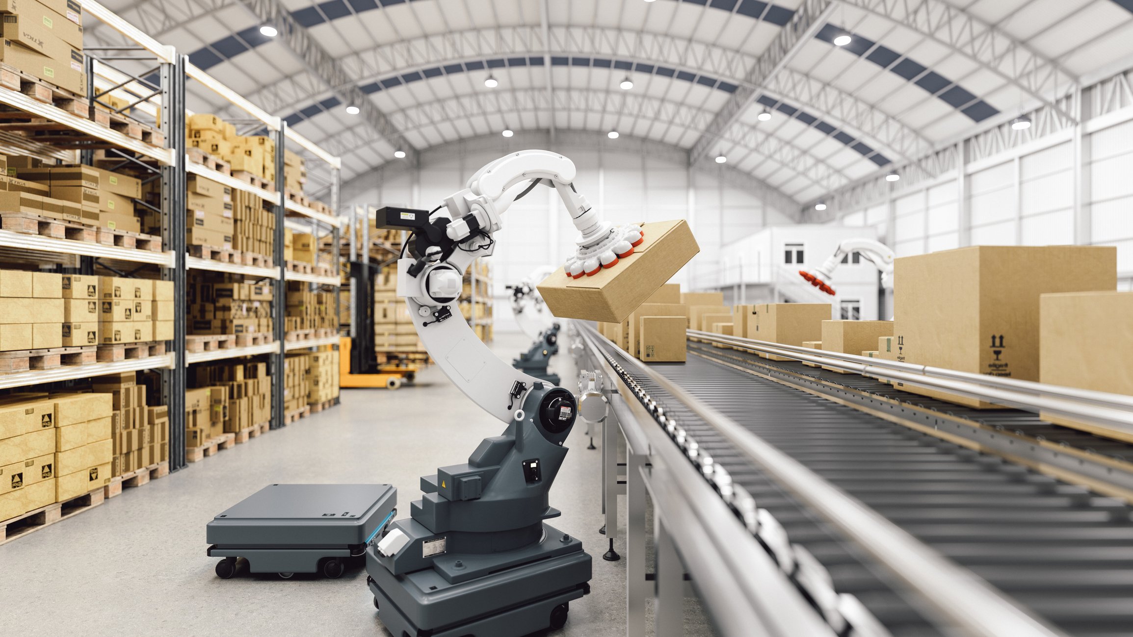 Robotic Arm In Smart Distribution Warehouse