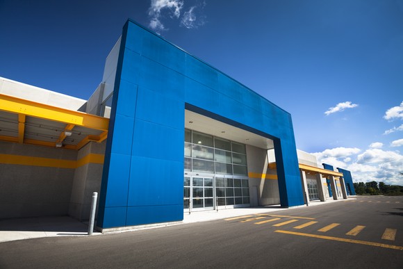 Exterior of a big box store.