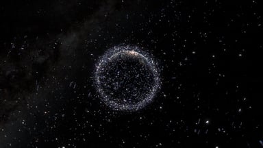 Space debris and satellites orbiting Earth IS ESA