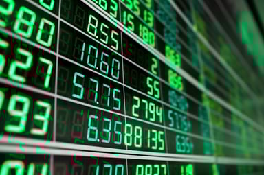 green stock prices up markets
