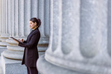 lawyer using a tablet computer