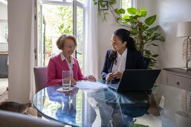 an advisor and older client