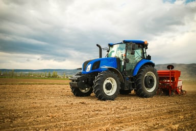 Tractor working in a field