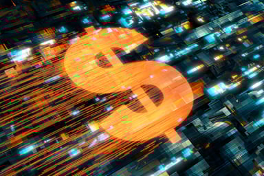 A dollar sign in a cyberspace environment.