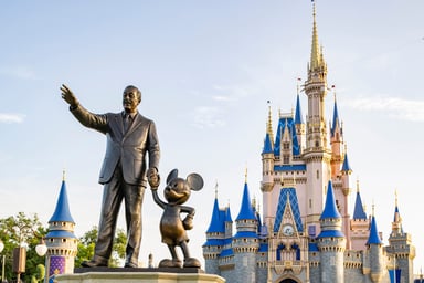 Walt Disney statue at Disney World Magic Kingdom