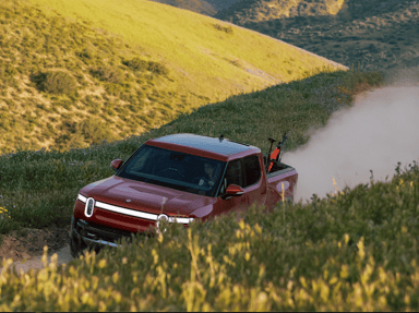 Red Rivian R1T