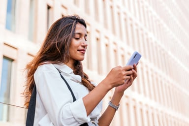 using smartphone while outside