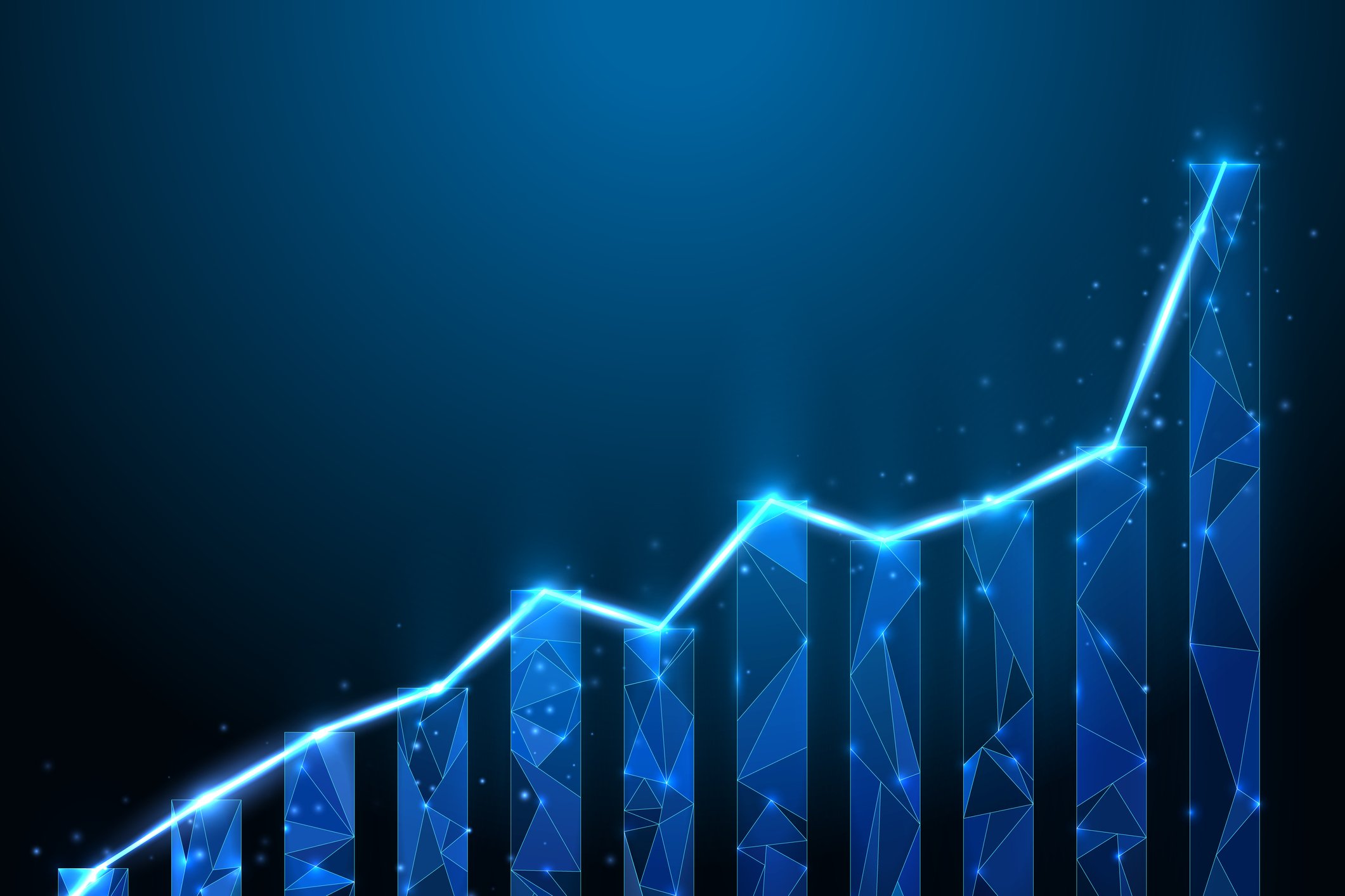 Bar graph representing growth.