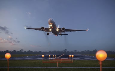 passenger jet taking off