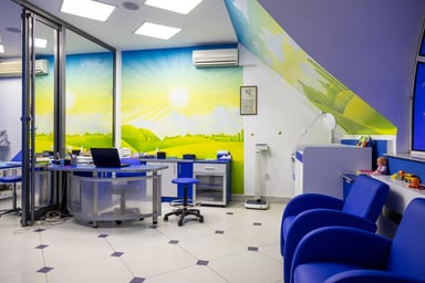 doctors office medical equipment brightly colored