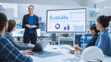 analytics presentation businesswoman