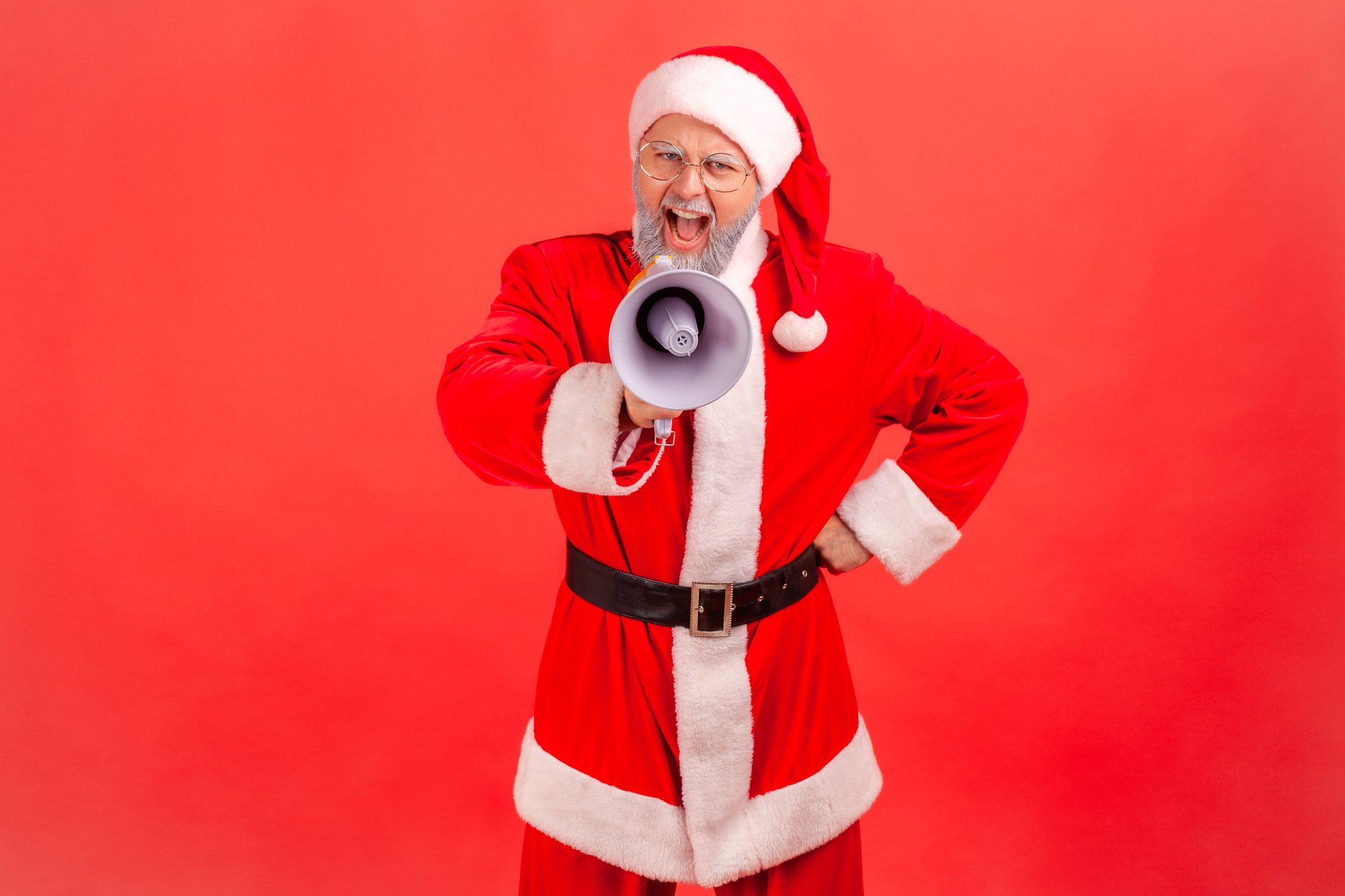 holiday santa claus rally loudspeaker