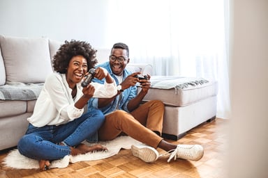 playing console video game