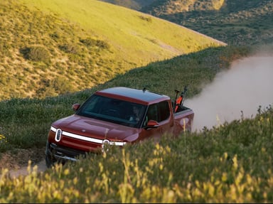 Red Rivian R1T
