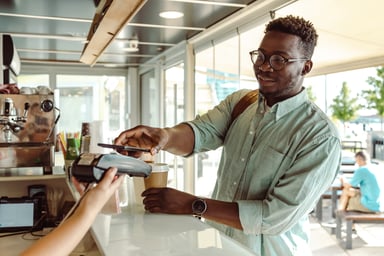 paying contactless coffeeshop