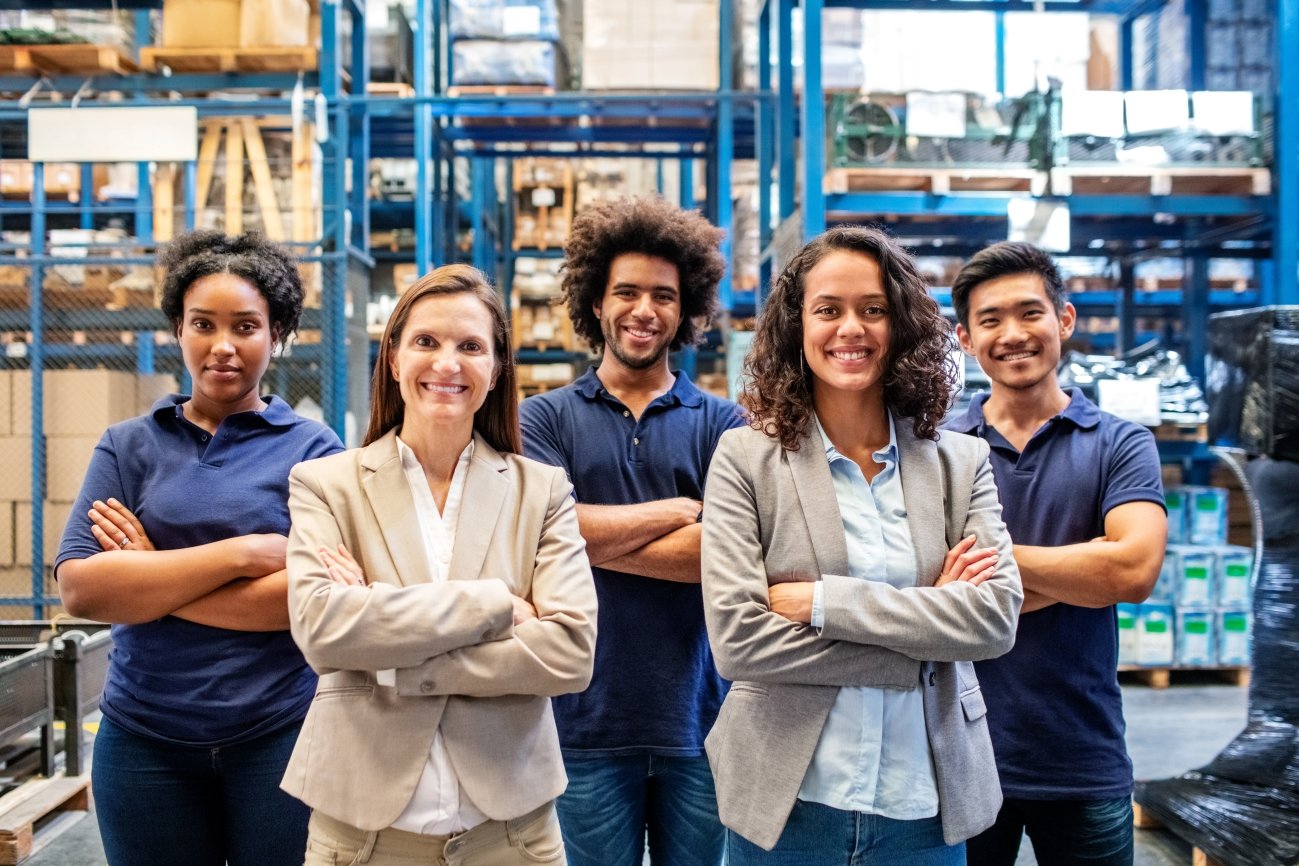 4 folks in warehouse