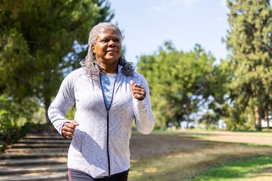 senior citizen jogging exercise running