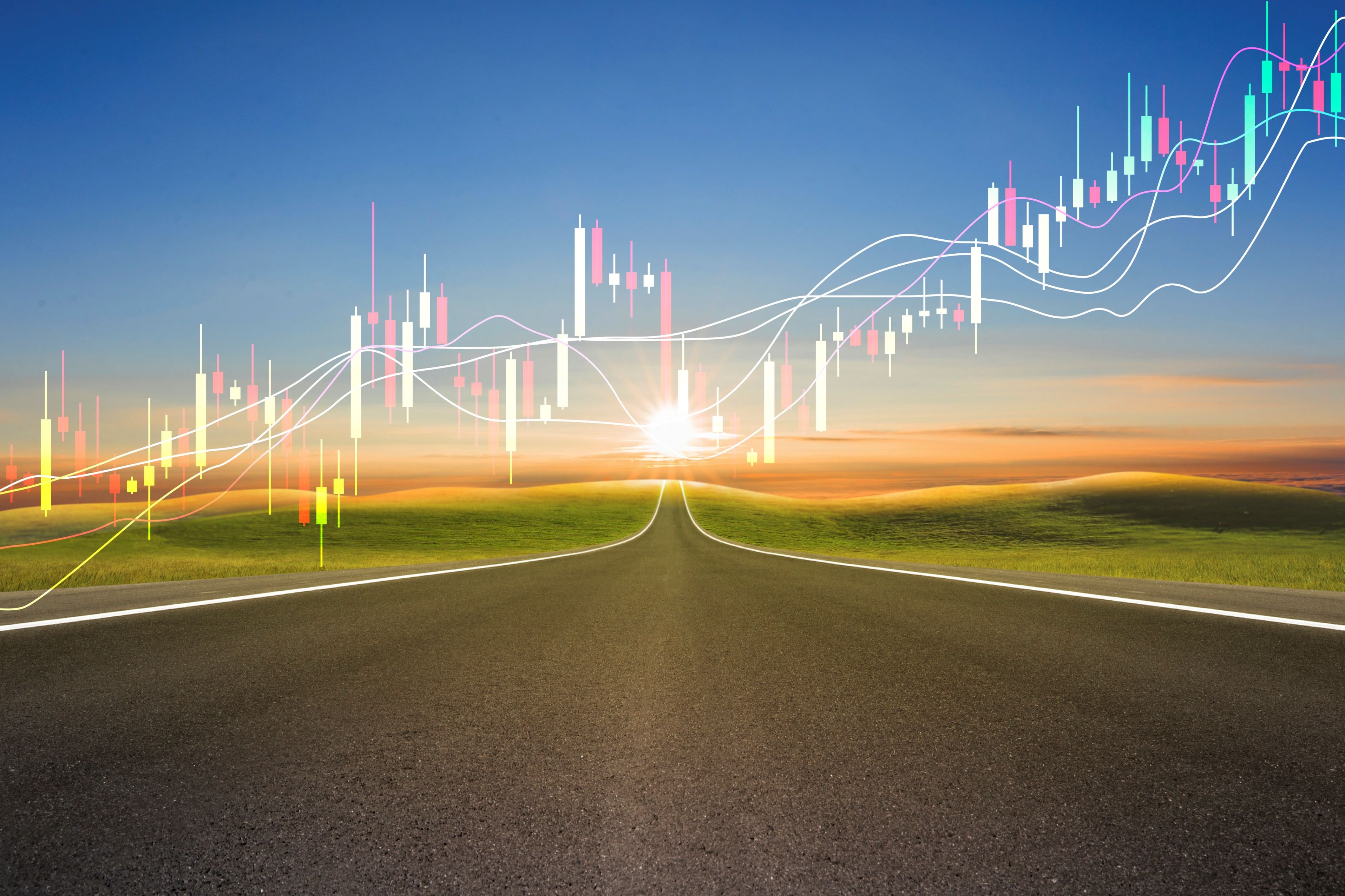 into the sunset with stock charts