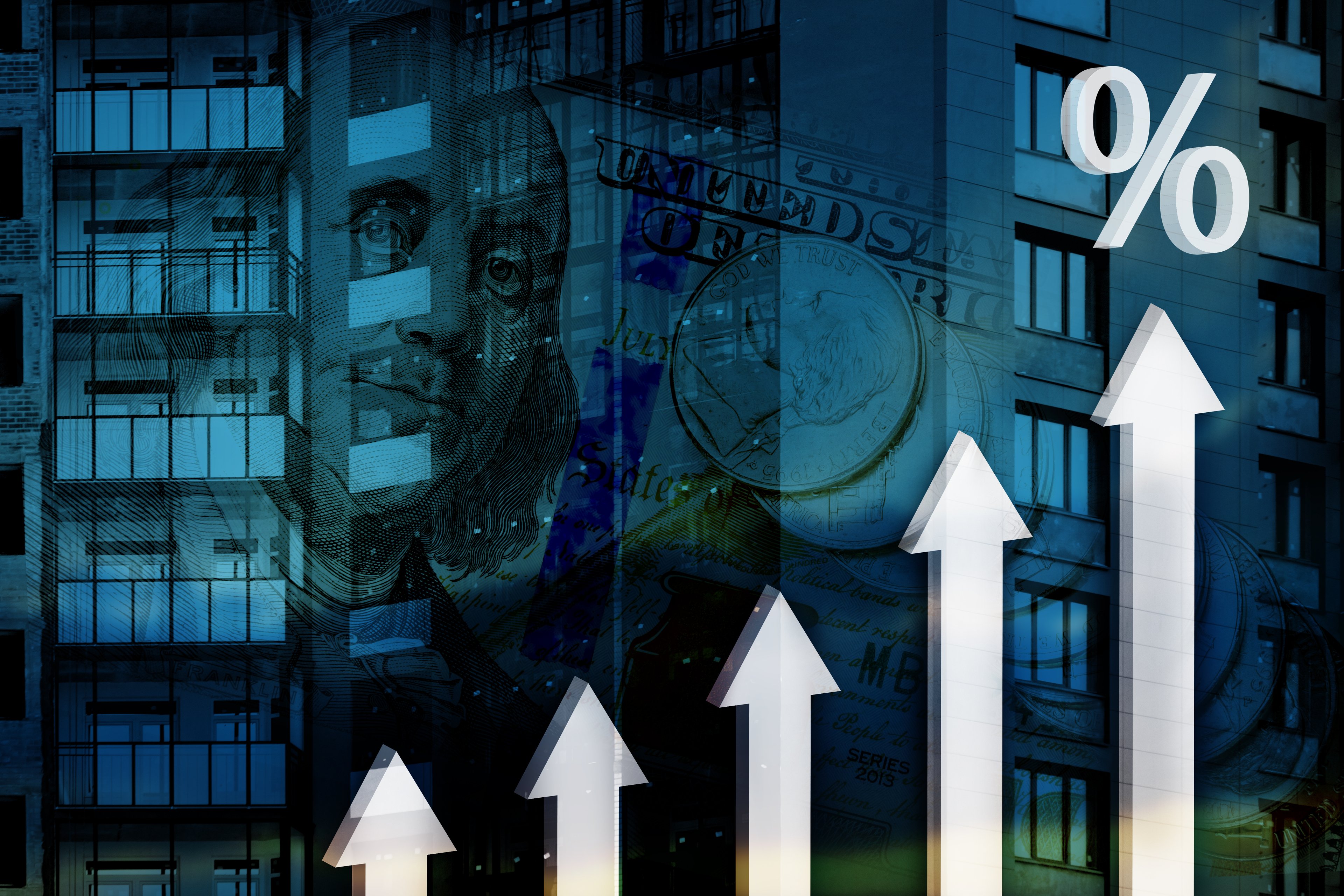 Profit chart with percent sign