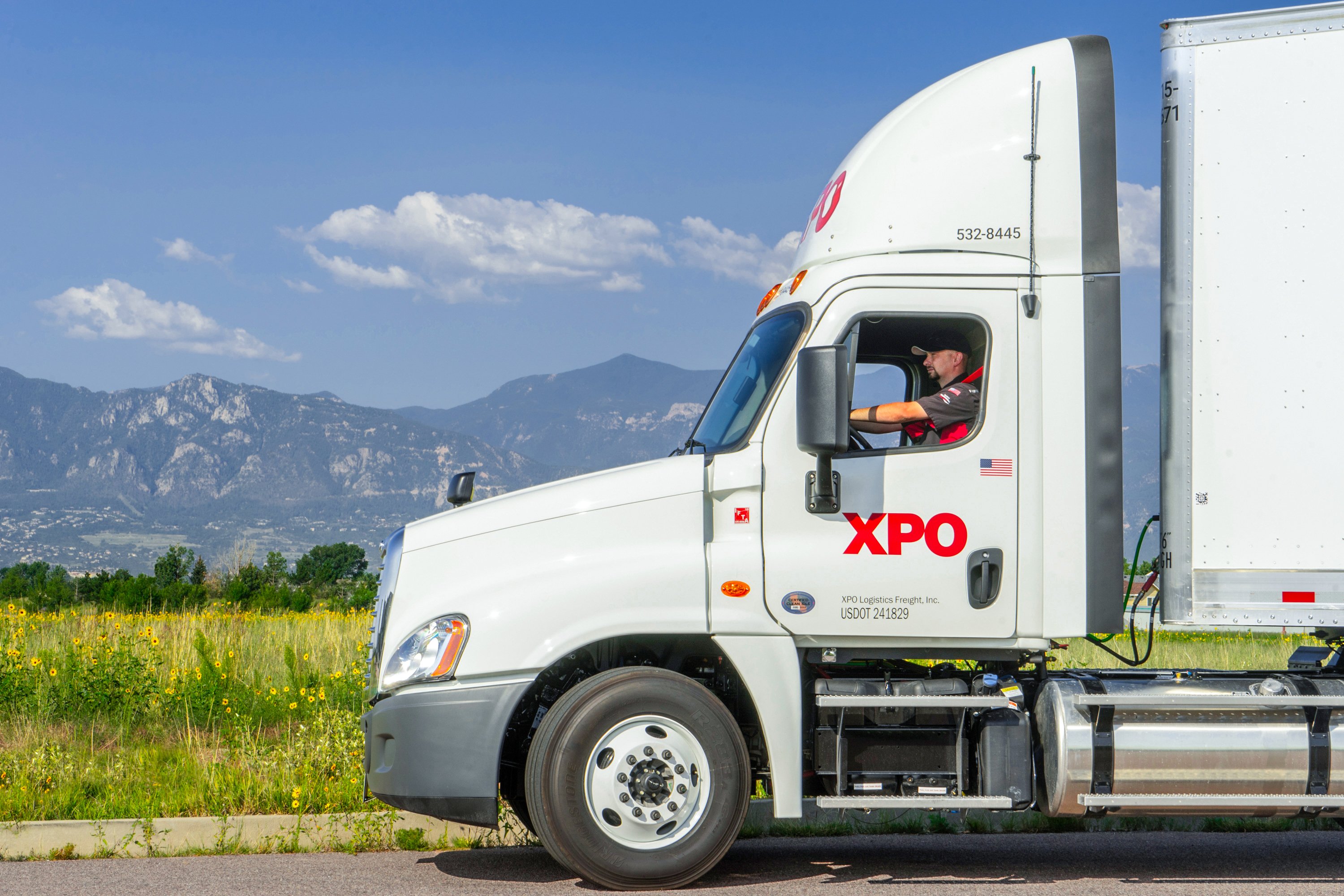 LTL Truck cabin Driver side of road source XPO