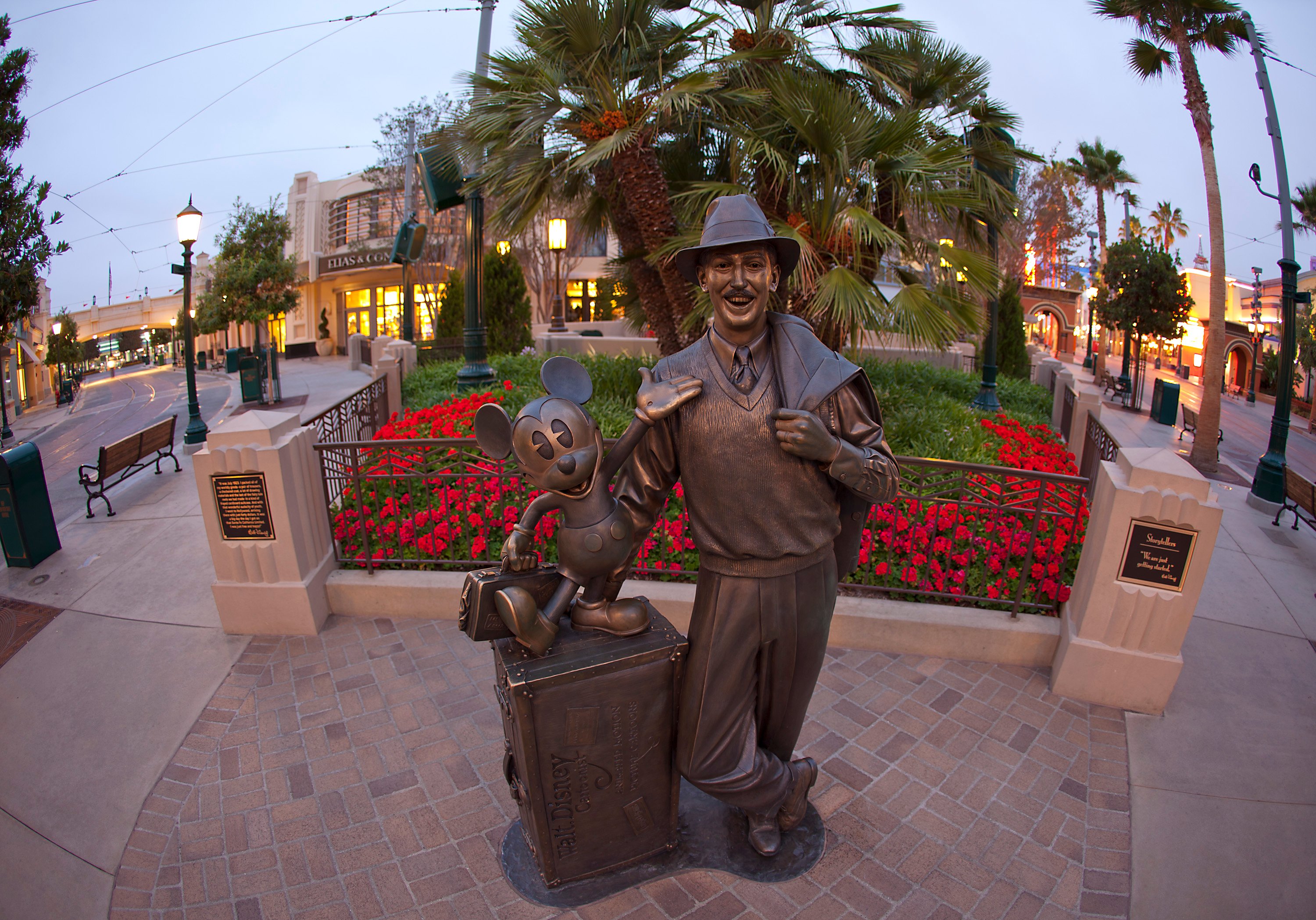 Disney and Mickey Statue on Buena Vista Street