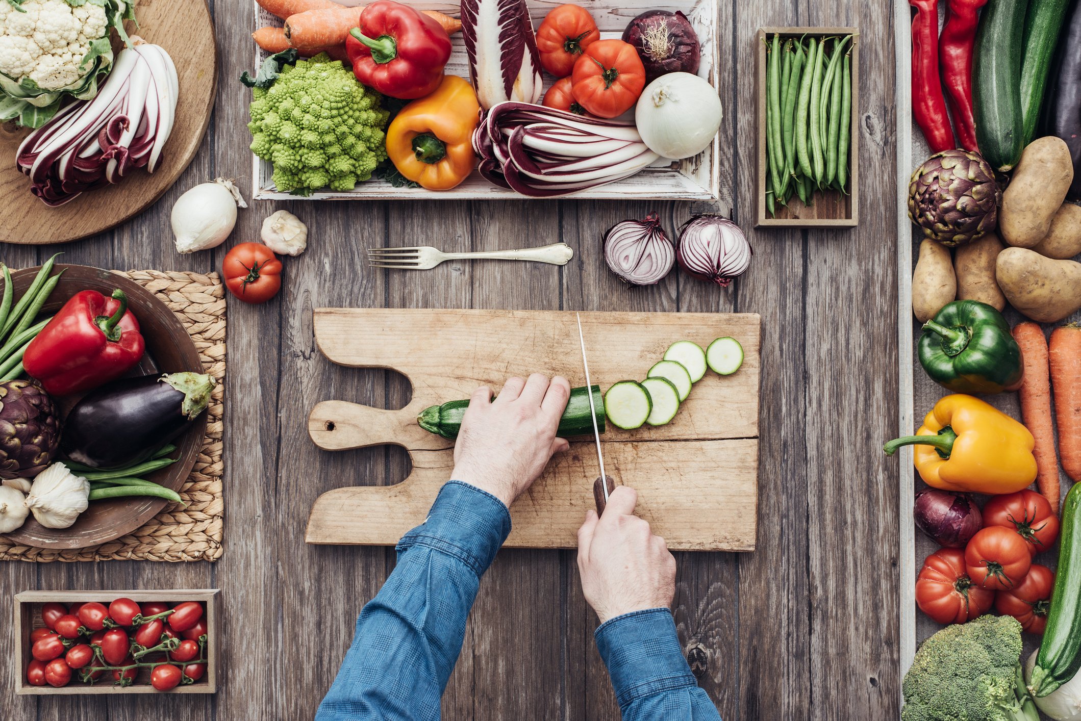 preparing a meal