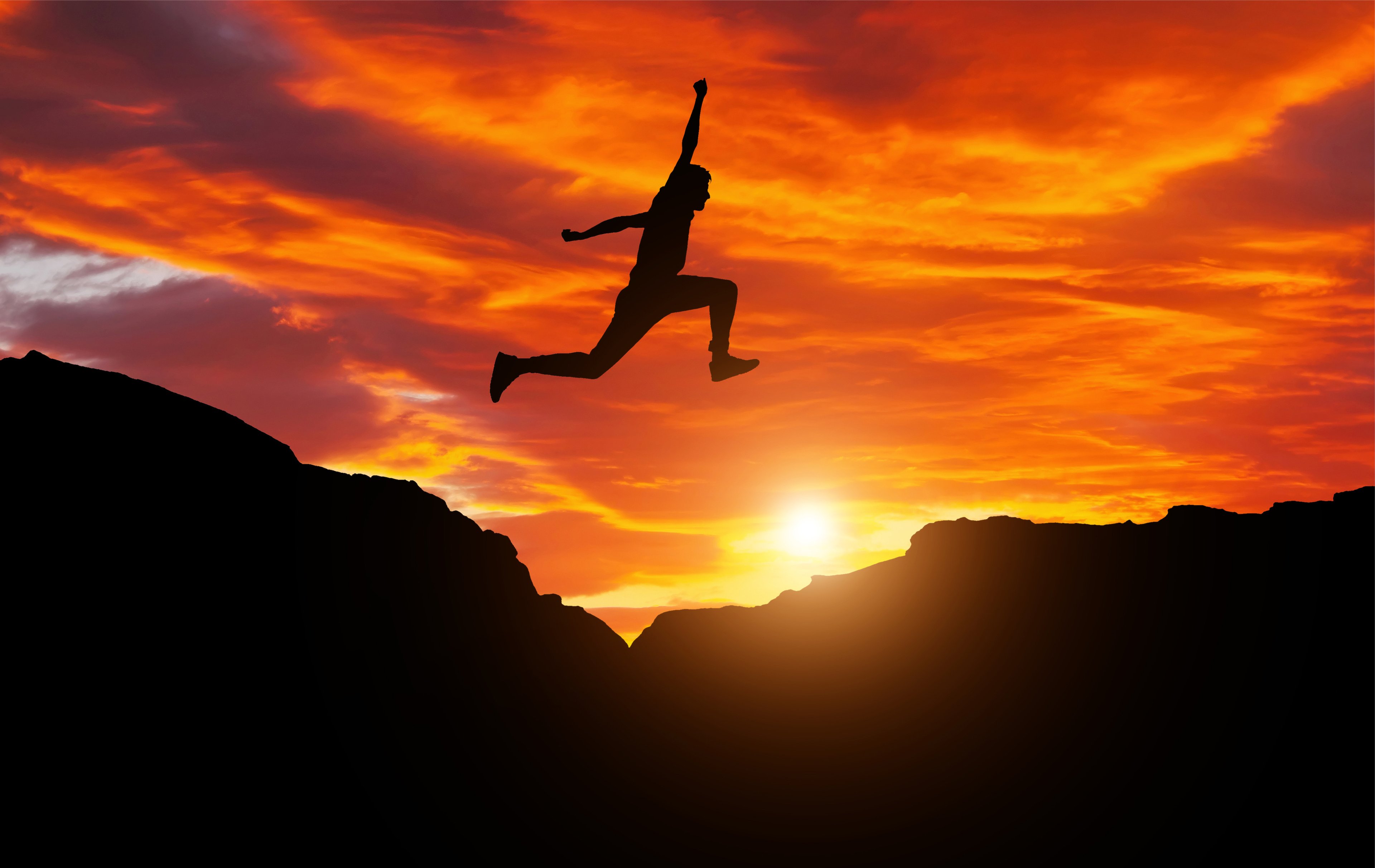 athlete at sunset