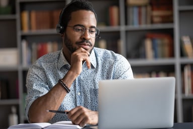 laptop work headset worker work from home