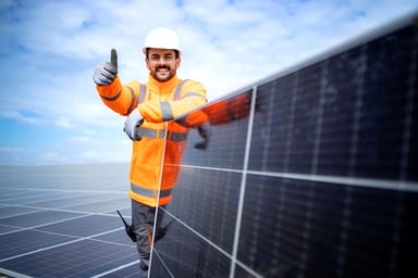 solar panel worker