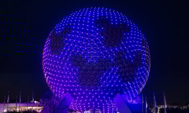 epcot ball with mickey mouse logos on it_Disney