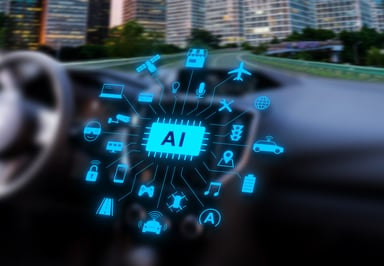 Automobile with AI graphic