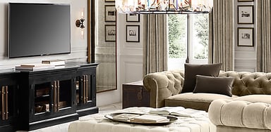 rh living room - restoration hardware