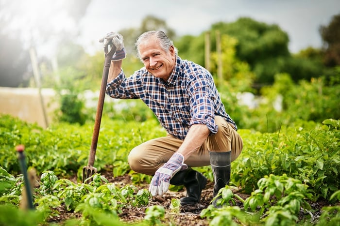 A person gardening.