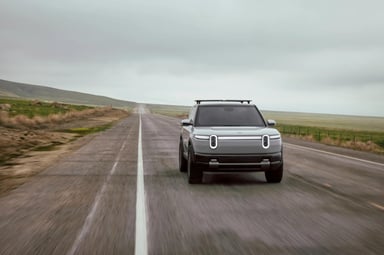 Rivian R2 on road
