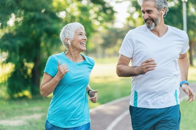 2 people running together
