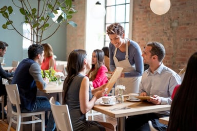 waitress taking order restaurant