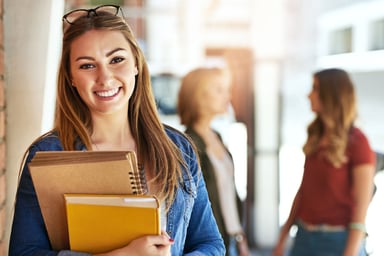 Person carrying school books