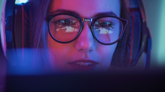 A person uses a desktop PC.