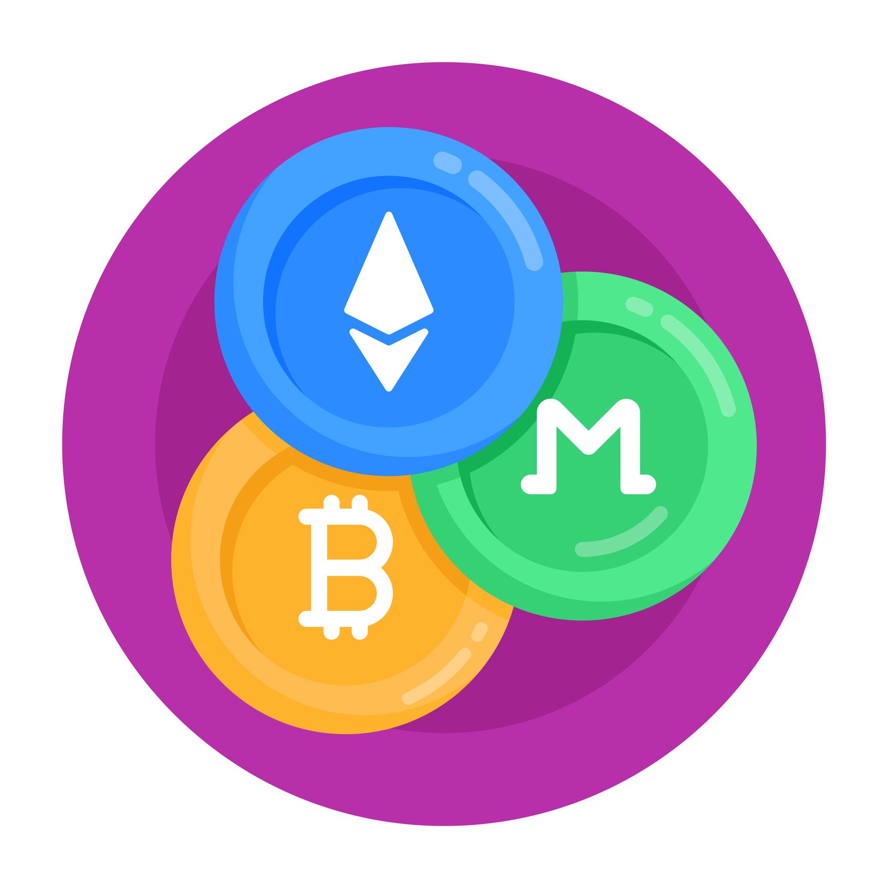 bticoin etherem logos