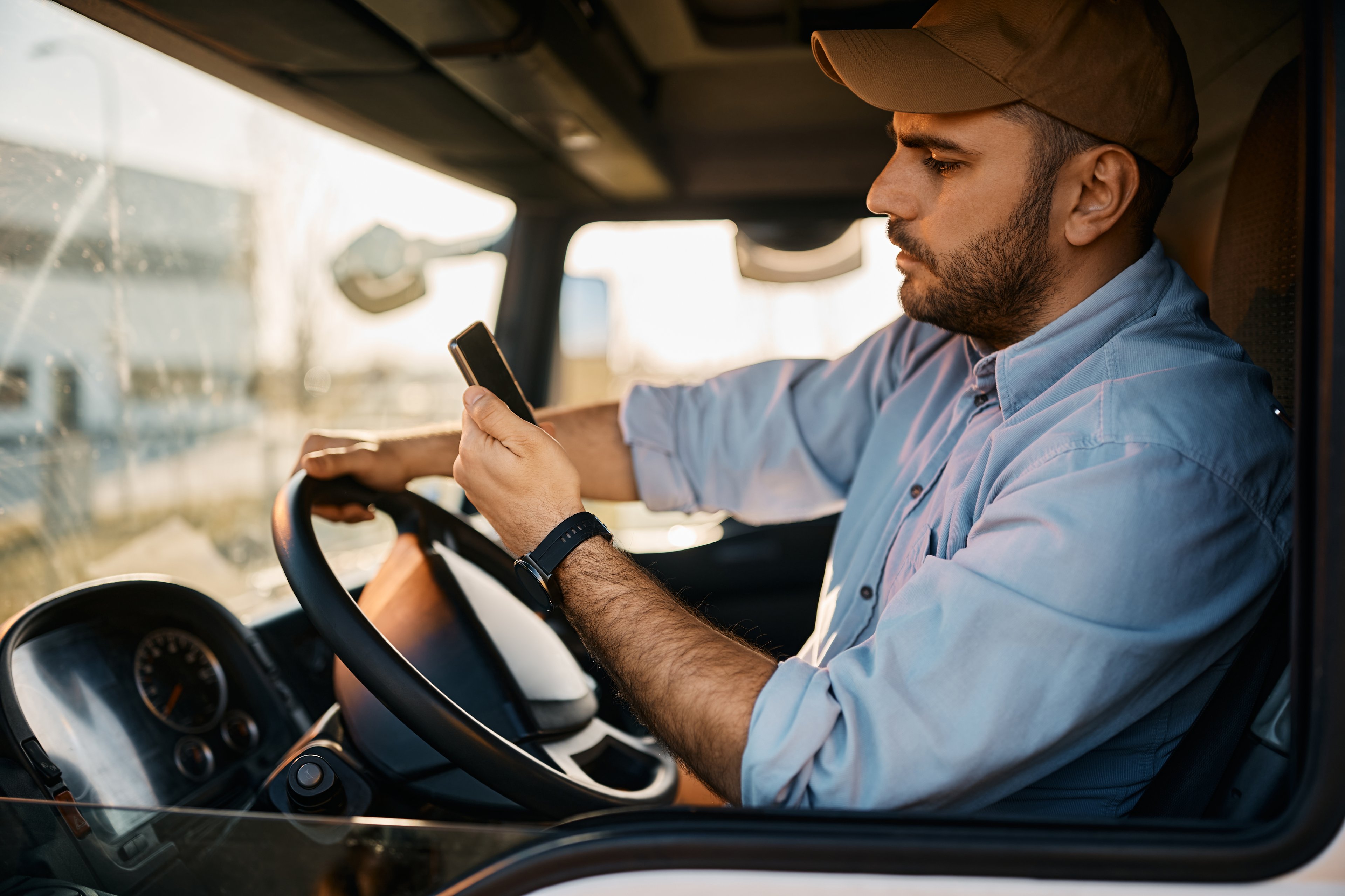 adult truck driver deliver freight