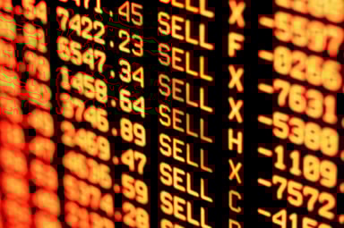 Stock market crash sell-off red finance numbers