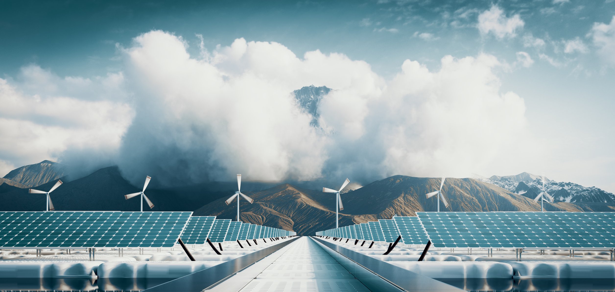Solar Farm in Mountains