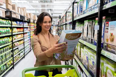 Woman Shopping For Cereal