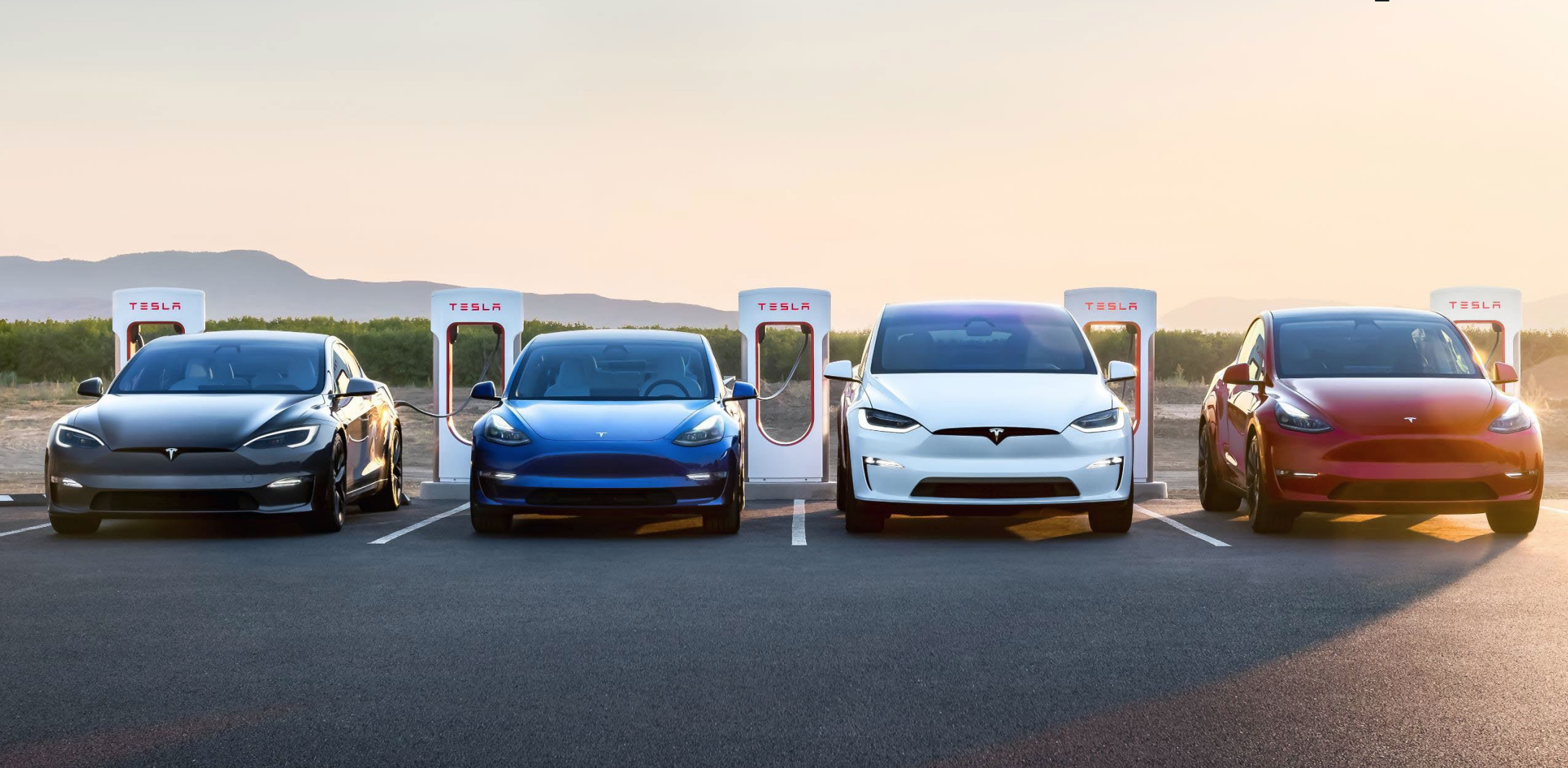 Teslas at Superchargers