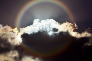 rainbow silver lining clouds and rainbow
